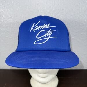 Vintage Kansas City Royals Baseball Snapback Blue White Showcase Yupoong Hat Cap